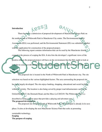 The Environmental Impact Assessment of Manchester Science Park