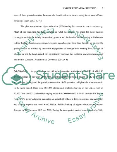 A Policy of Full State Financing of Students in the UK