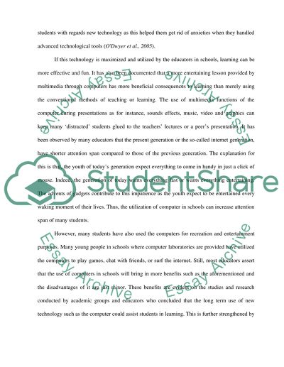 The Increasing Use of Computers in Schools