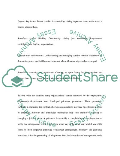 Conflict in Employment Relationships