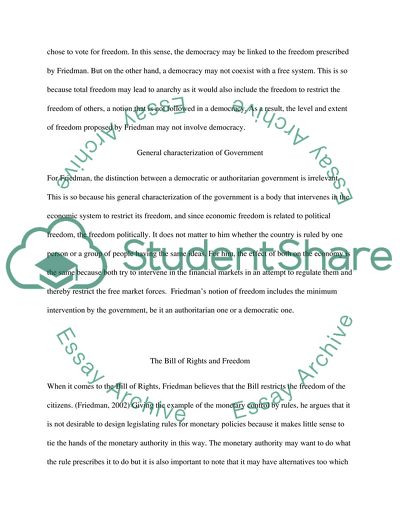 The Theories of Milton Friedman