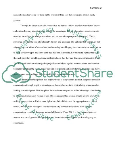 Irigaray an Essentialist or not