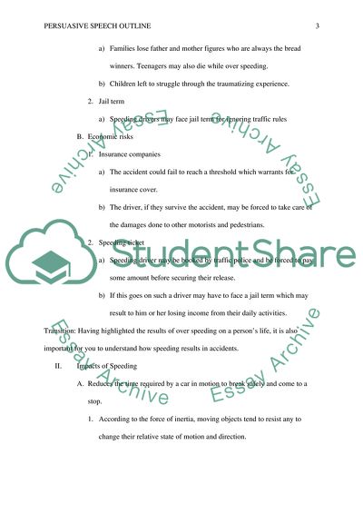 Persuasive Speech against Speeding