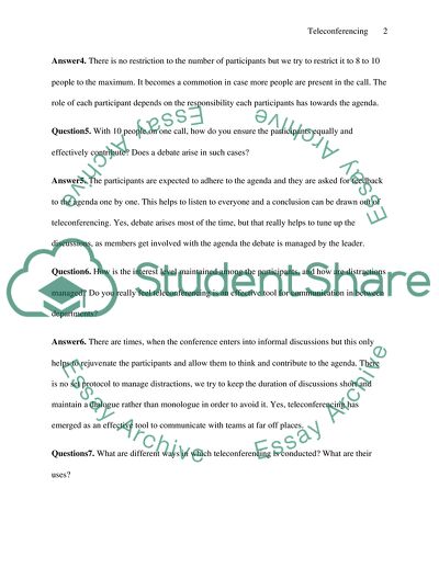 Teleconferencing in Helping in Daily Work of an Industry