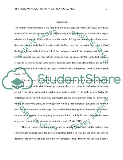 Is It True That If the Euro Fails, the EU Fails