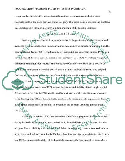 Food Security Problems Posed by Insects in America