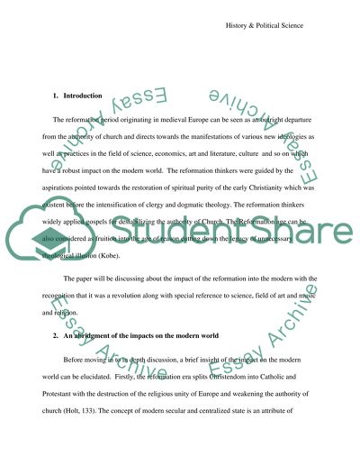 Reformation on the Modern World