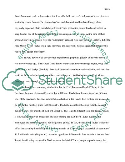 Ford Model T vs. Ford Taurus