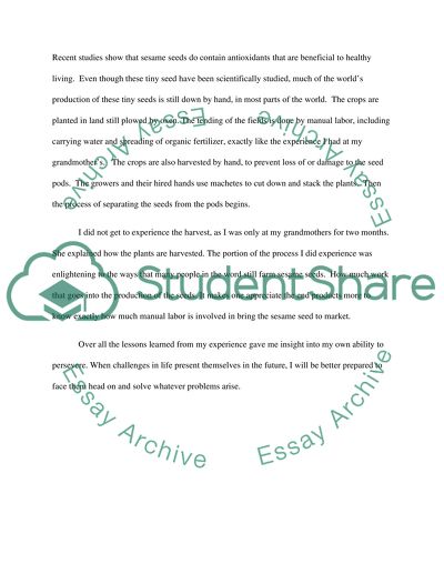 Farming experience in the province