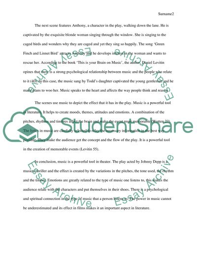 Musics Contribution to Sweeney Todd