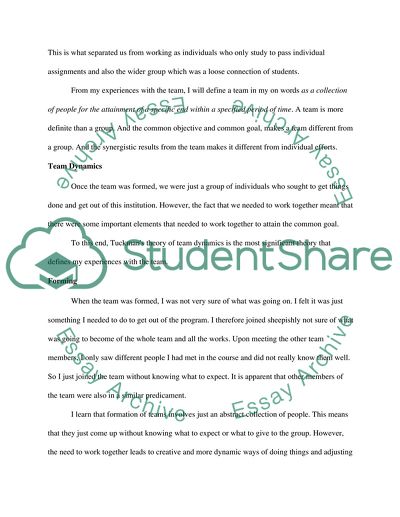 The Formation of Teams