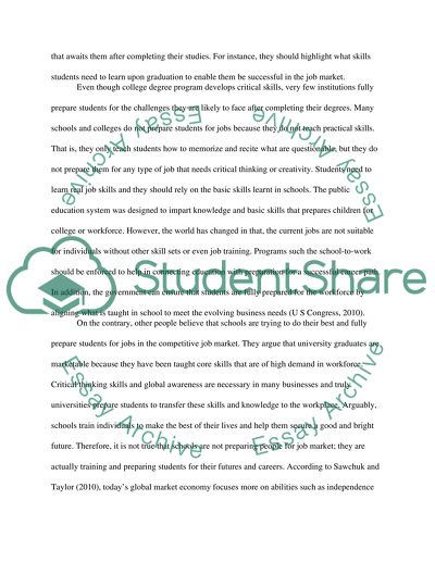 Preparing Students for Work and Prior Learning