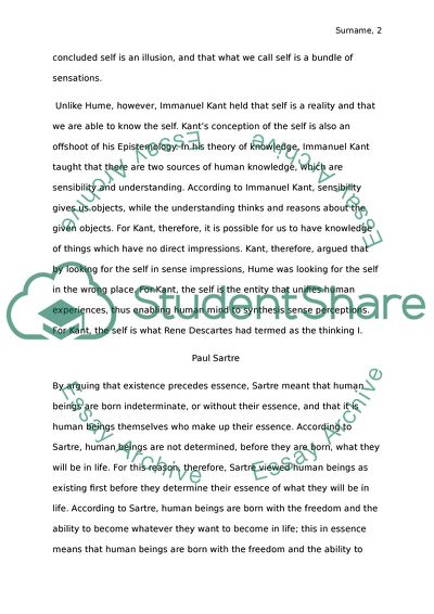 David Hume and Immanuel Kant on the Self