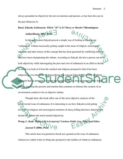 Analysis of Articles about Euthanasia
