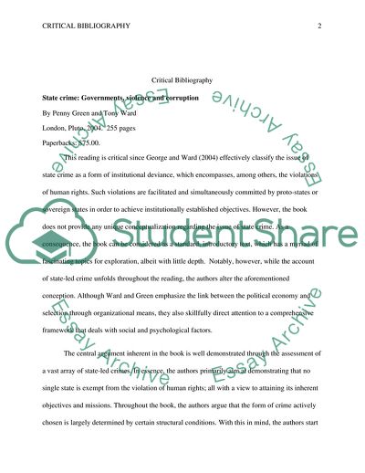 Critical Bibliography