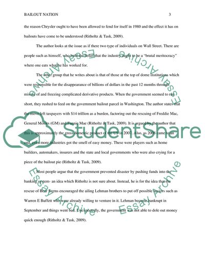 Analysis of Bailout Nation Book by Barry Ritholtz