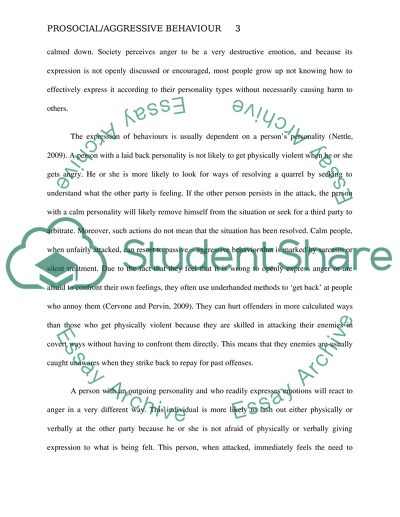 Prosocial / Aggressive Behavior