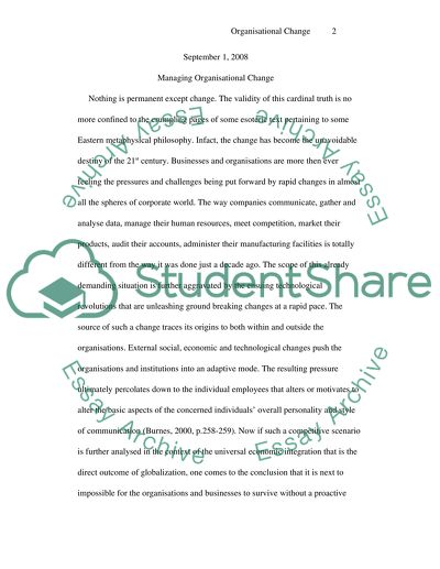 Managing Organisational Change