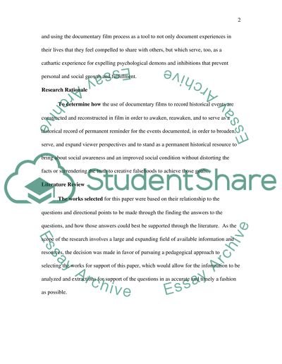 The Use of Documentary Film as Historical Recollection