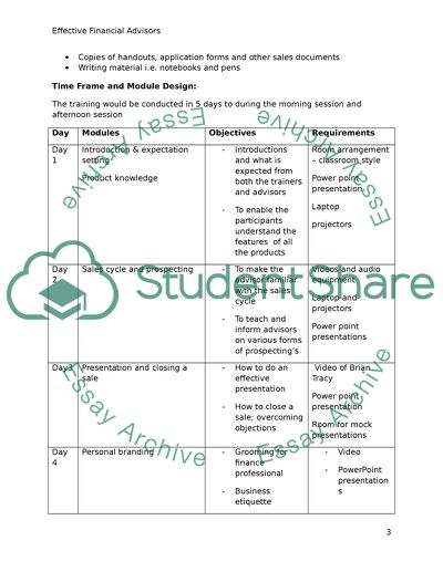 Effective Financial Advisors through Client Needs Focus
