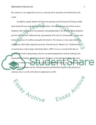 Various Ways to Prepare for Death