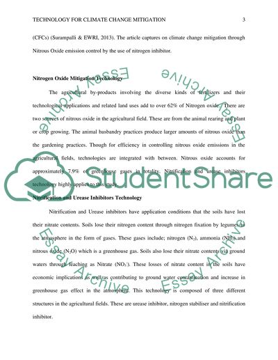 Technology for Climate Change Mitigation