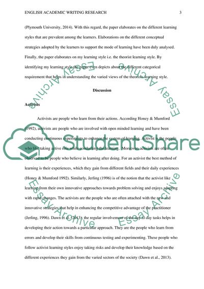 English Academic Writing Research