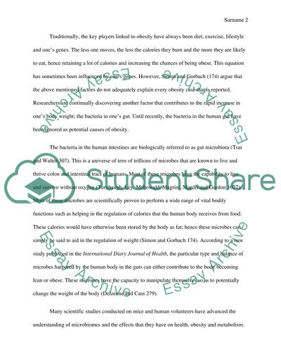 Does a Persons Own Natural Microbial Gut Flora Contribute to Obesity