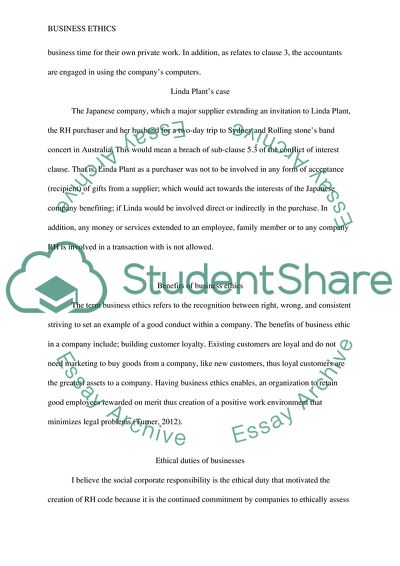 LEGAL ISSUES FOR MANAGERS - Ethics Assignment