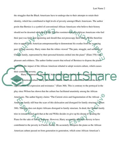 The Dialectics of Wilsons The Piano Lesson by Elam Harry