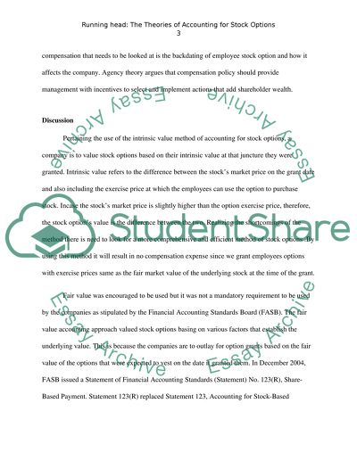 Theories of Accounting for Stock Options