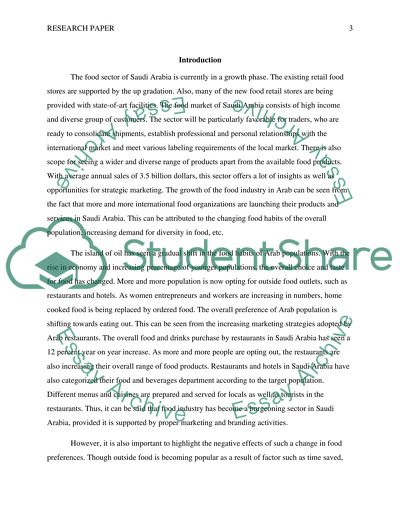 The Food Sector of Saudi Arabia