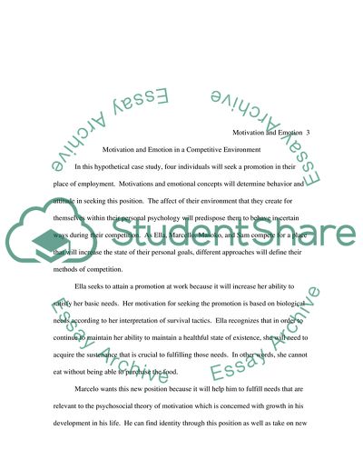 Motivation and Emotion in a Competitive Environment