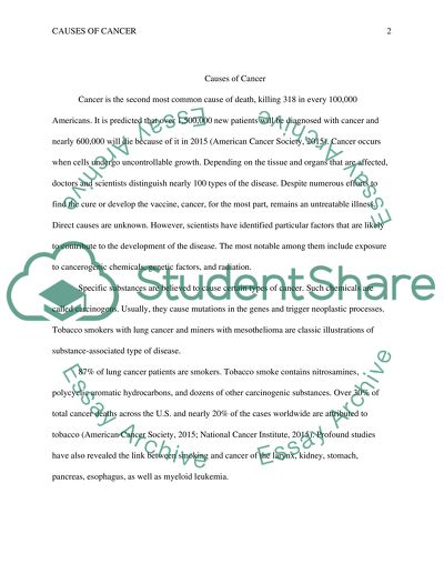 Factors Contributed to the Development of Cancer