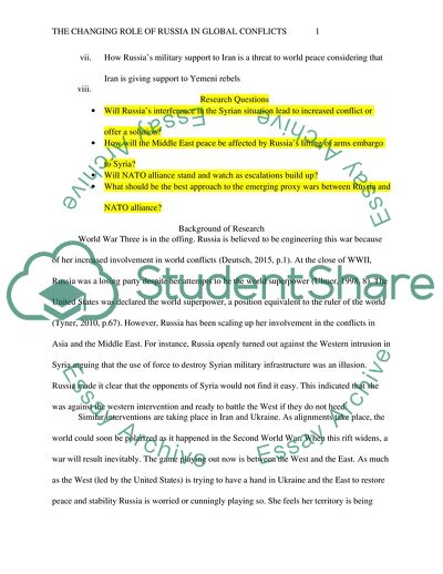 The Role of Russia in Global Conflicts