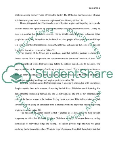 Islamic Fasting and Christian Season of Lent