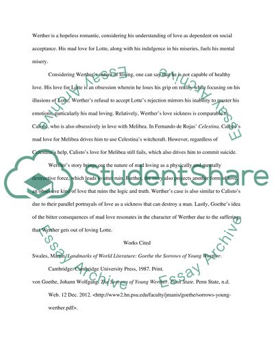 The Nature of Werthers Love in Goethes The Suffering of Young Werther