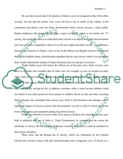 Slavery and The Genesis of American Race Prejudice