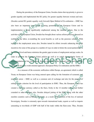 Issues in European Union From Sweden Perspective