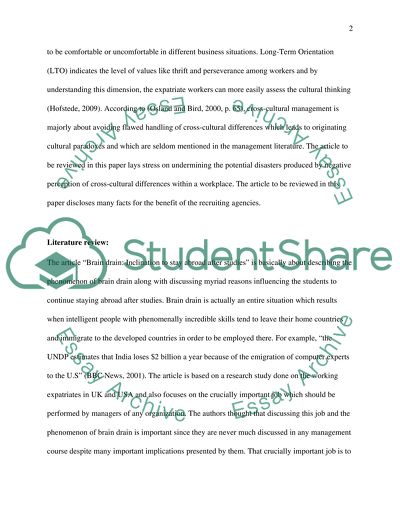 Brain Drain: Inclination to Stay Abroad After Studies