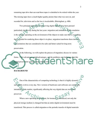 Digital Preservation: The Migration Method