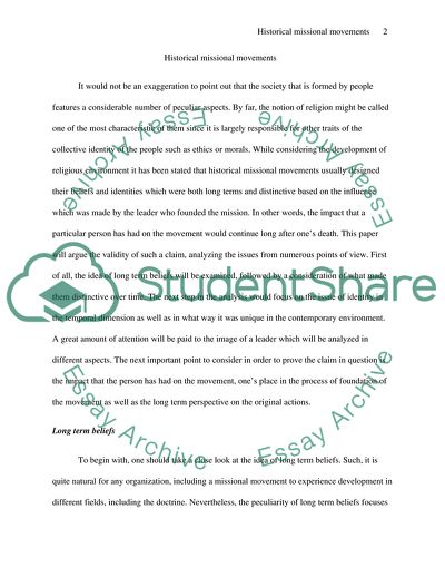 Historical Missional Movements