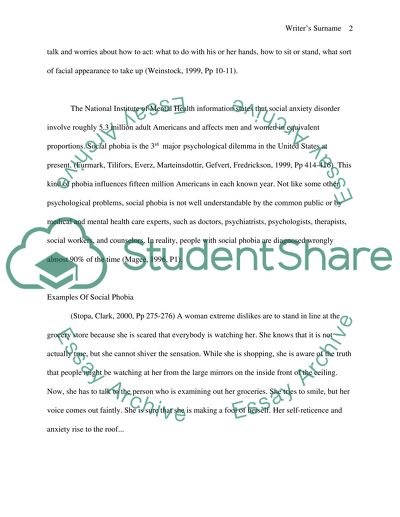 The Effects of Social Phobia in the United States Economically, Socially, and Internationally