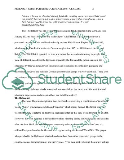 Examining Ethics Criminal Justice in the Class