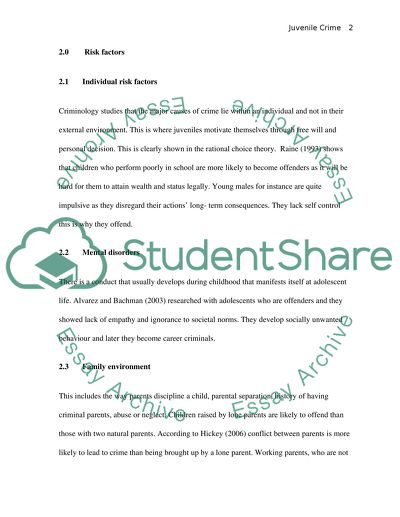 Juvenile Crime: Why They Commit the Crimes They Do