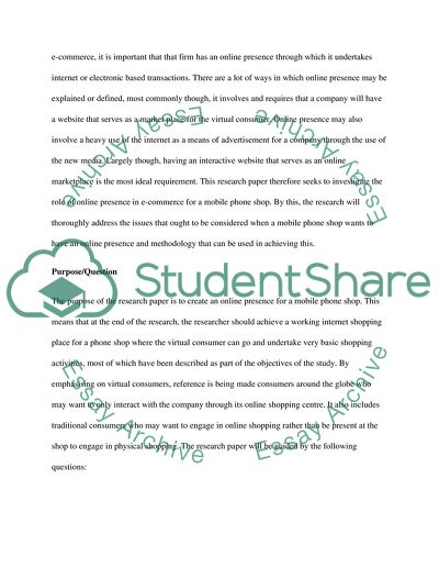 An Online Presence for a Mobile Phone Shop