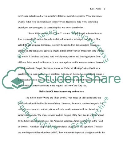 Snow White and the Seven Dwarves in America Cinematic History