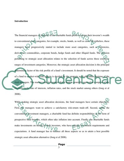 Investment Strategy and Portfolio Management