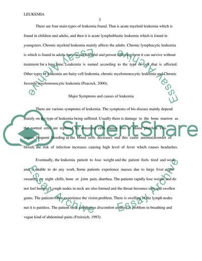 The Disease Leukemia