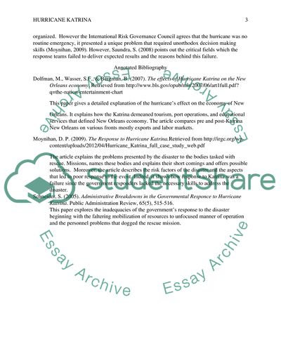 Measures to Neutralize the Consequences of the Hurricane Katrina